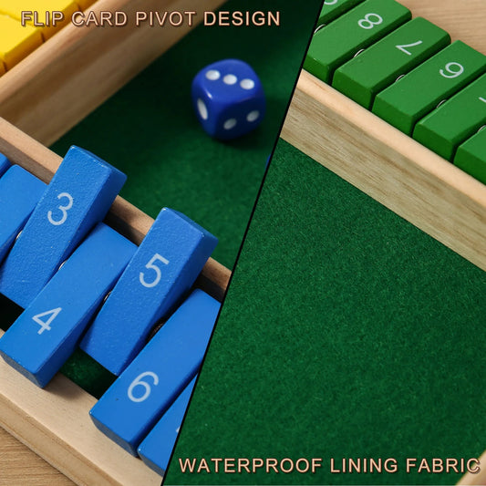 AIUAZA 1 Set Drinking Games, Wooden Board Game For 1-4 Players, Classic Family Game With 8pcs Dices, gaming gift SS69