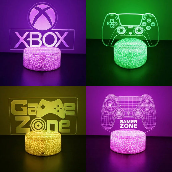 NEON GAMER 3D Lamp LED Night Light Gaming Setup RGB Children's Lamps Gamer Room Decoration Bedroom Table Lamp Personalized Gifts SS69