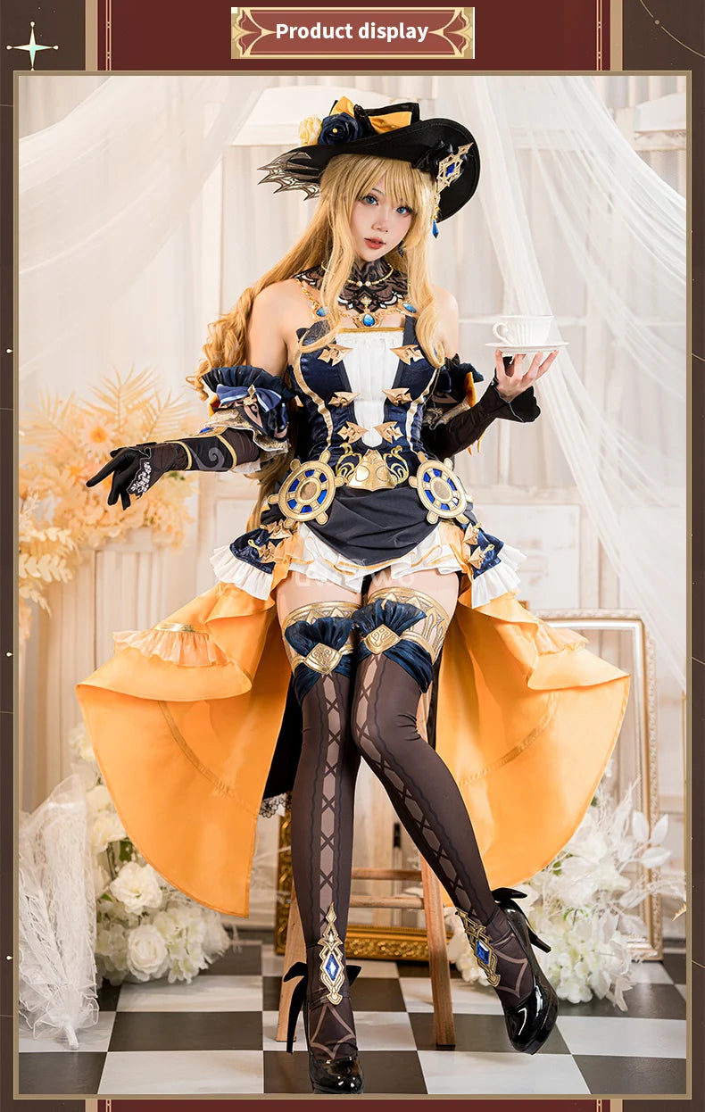 IN STOCK UWOWO Navia Cosplay Genshin Impact Navia Cosplay Costume Fontaine Rococo Style Dress Cosplay Halloween Costume