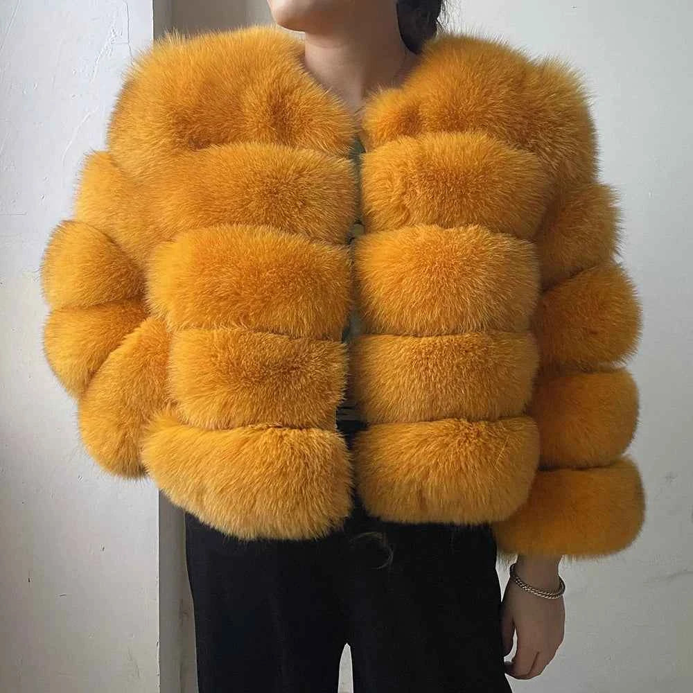 Winter Women's Cold Coat Top Fox Jackets For Women clothing Natural Real fox Fur Jacket Coats For Women Fur Jacket In Promotion
