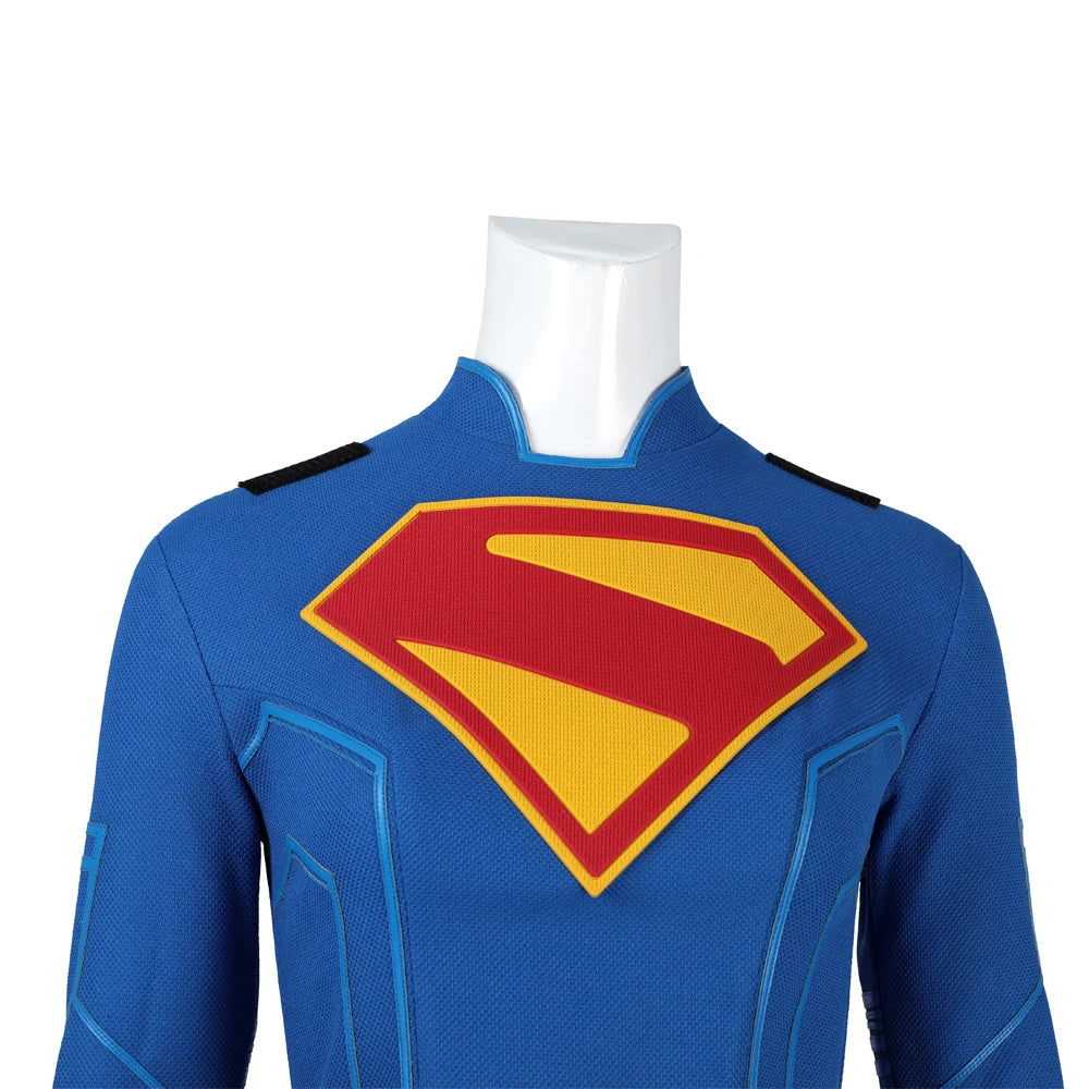 SS69 Supergirl Cosplay Costume Set with Jumpsuit, Cape, and Belt - Elastane
