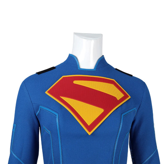 SS69 Supergirl Cosplay Costume Set with Jumpsuit, Cape, and Belt - Elastane