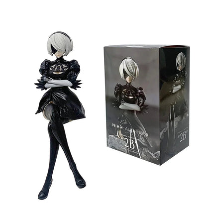 Nier Automata 2B A2 9S Sitting Position Game Figure Mechanical Lifeform Statue Collection Desktop Decoration  Toys Gifts SS69 21.69 A  with box