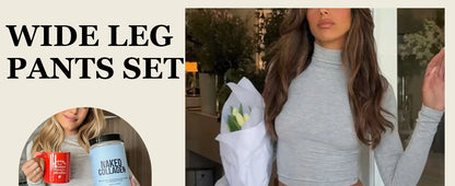 Women's Yoga Two-Piece Set Long-Sleeve Wide-Leg Activewear Set Casual Home Yoga Set Coordinated Set