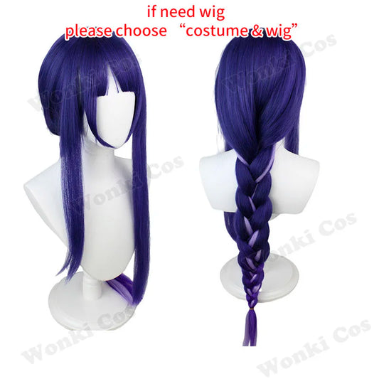Raiden Shogun Cosplay Costume and Wig Set for Women - Game Character Outfit