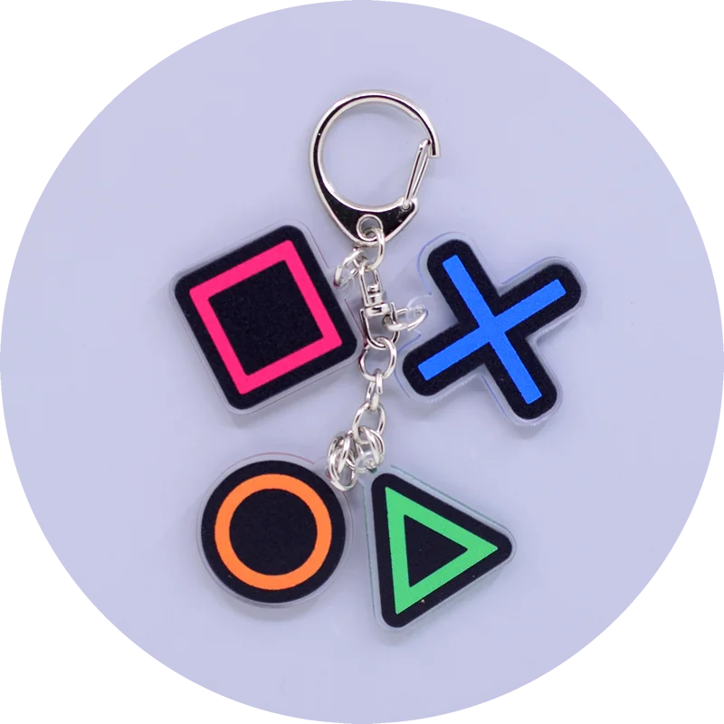 Game Anime Peripheral Keychain 10 Styles 4 in 1 Arcylic Cartoon Figures Keyrings Kawaii Key Chain Accessories SS69 6.69 02