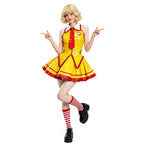 Anime Restaurant Waiter Uniform Virtual Idol Dress Cosplay Red Yellow Dress Woman Adult Stage Uniform Halloween Party