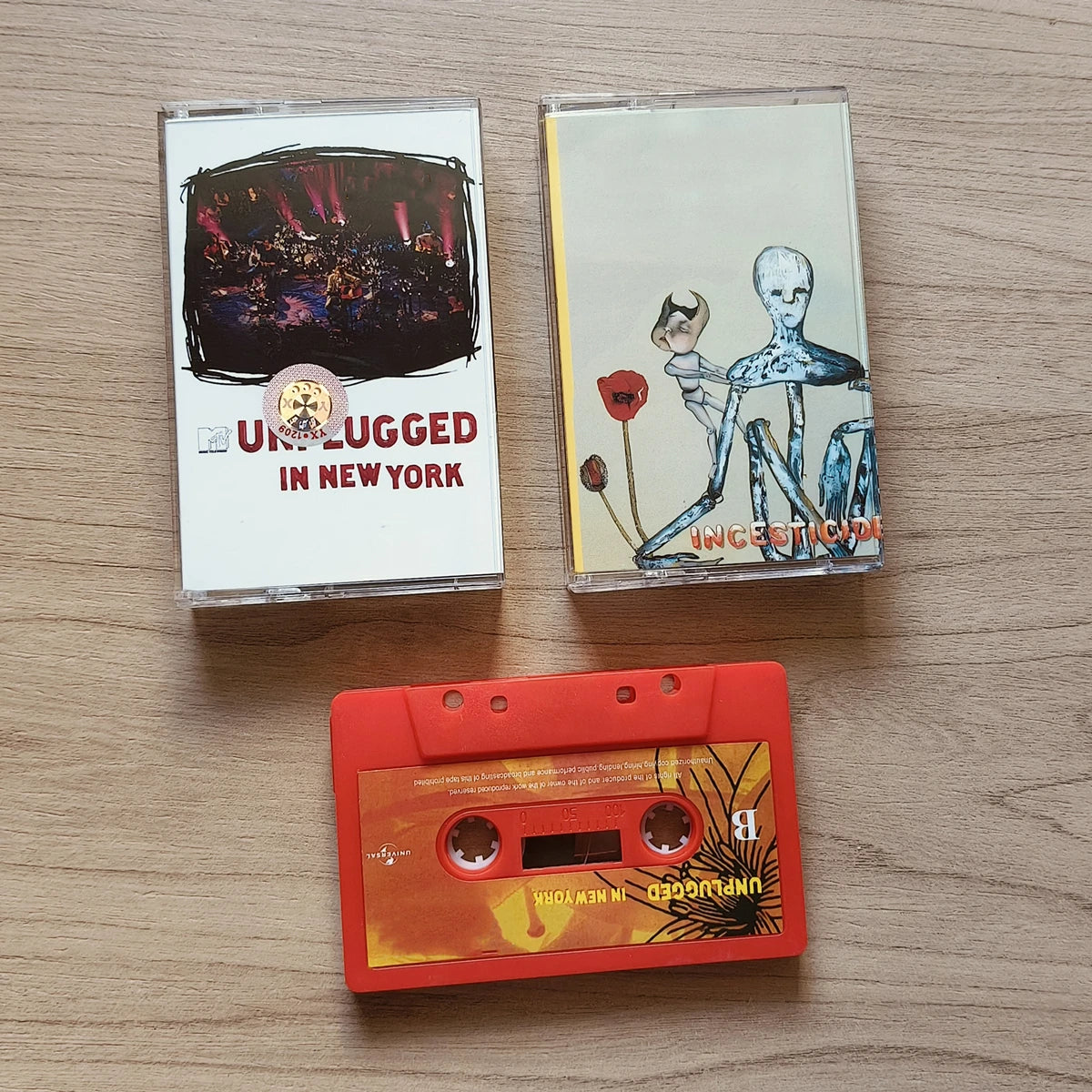Nirvana MTV Unplugged & Incesticide Cassette Tape Set - Retro Music Prop
