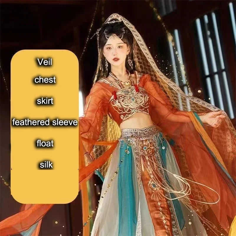 Dunhuang Feitian Western Princess Clothes Hanfu Exotic Photography Photo Chinese Style Dance Costume Hanfu Women China Clothing SS69 79.69 6pcs / S