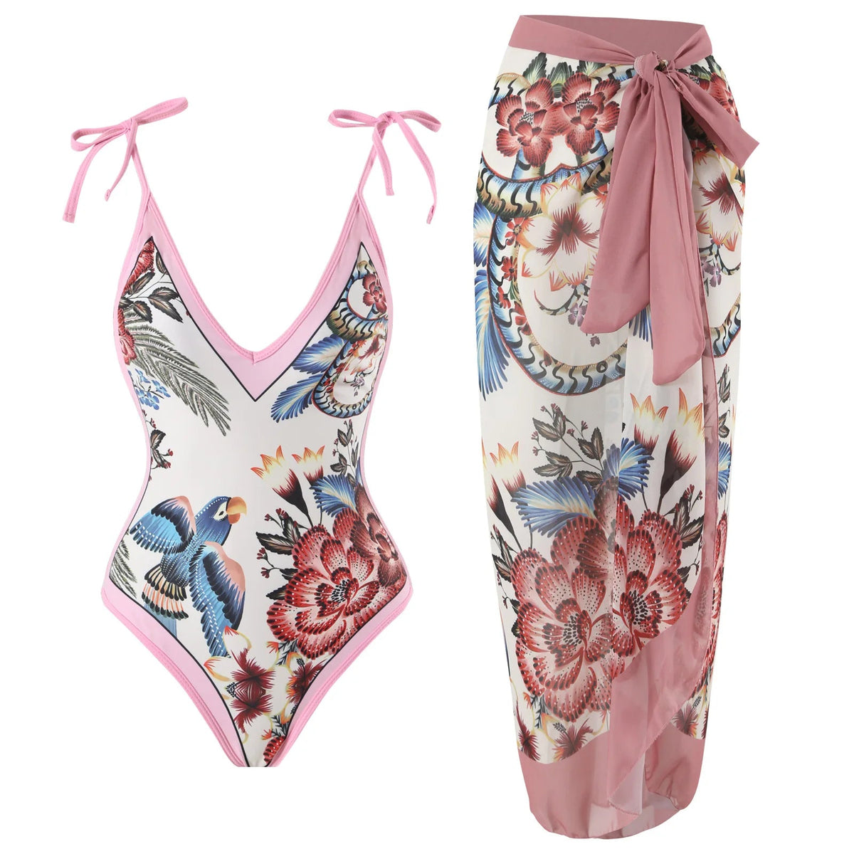 2023 New Arrival Push Up Women Bikini Set Floral Printed Ruffle Bikinis Strappy Bandage Swimwear Brazilian Biquini Bathing Suit SS69