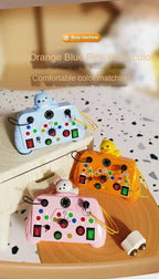 Montessori Busy Board Sensory Toys Cartoon with LED Light Switch Control Board Travel Activities Children Game for 2-4 Years Old
