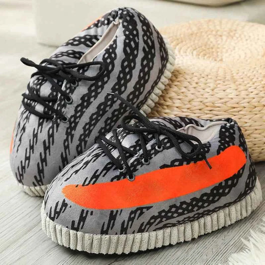 Women's/Men Winter Cotton Shoes Cute Cartoon Animal Warm Home Plush Shoes Woman Male Foam Sneakers Bread Fat Slippers Gift