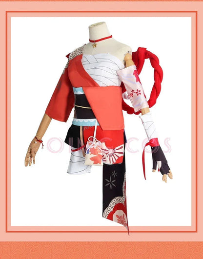 Genshin Impact Yoimiya Cosplay Costume Adult Carnival Uniform Wig Anime Halloween Party Costumes Masquerade Women Game SS69
