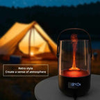 Retro Flame 200ml Evaporative Aromatherapy Humidifier with 3 Timer Settings Ambient Mood Lighting for Home Decor and Relaxation