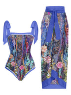 2023 New Arrival Push Up Women Bikini Set Floral Printed Ruffle Bikinis Strappy Bandage Swimwear Brazilian Biquini Bathing Suit SS69