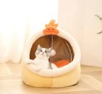 Cartoon Cat Cave Bed, Foldable Cotton Pet Sleeping Mat