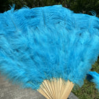Large Ostrich Feather Fan 130cm - Carnival & Stage Performance