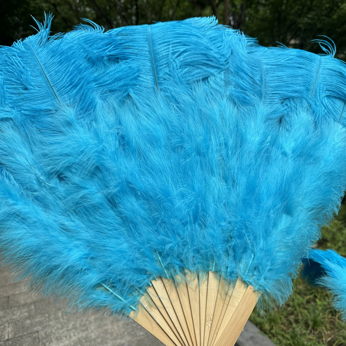 Large Ostrich Feather Fan 130cm - Carnival & Stage Performance