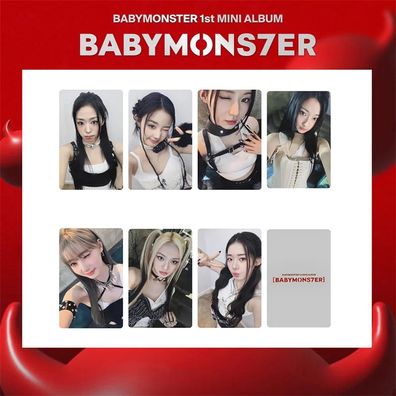 8pcs/set KPOP BABYMONSTER Album HAPPY 1000 DAYS LOMO Card Tea Lu Bao Monster Photo Card AHYEON HARAM RORA RUKA ASA Postcard SS69 7.69 CH-XK-BAB17