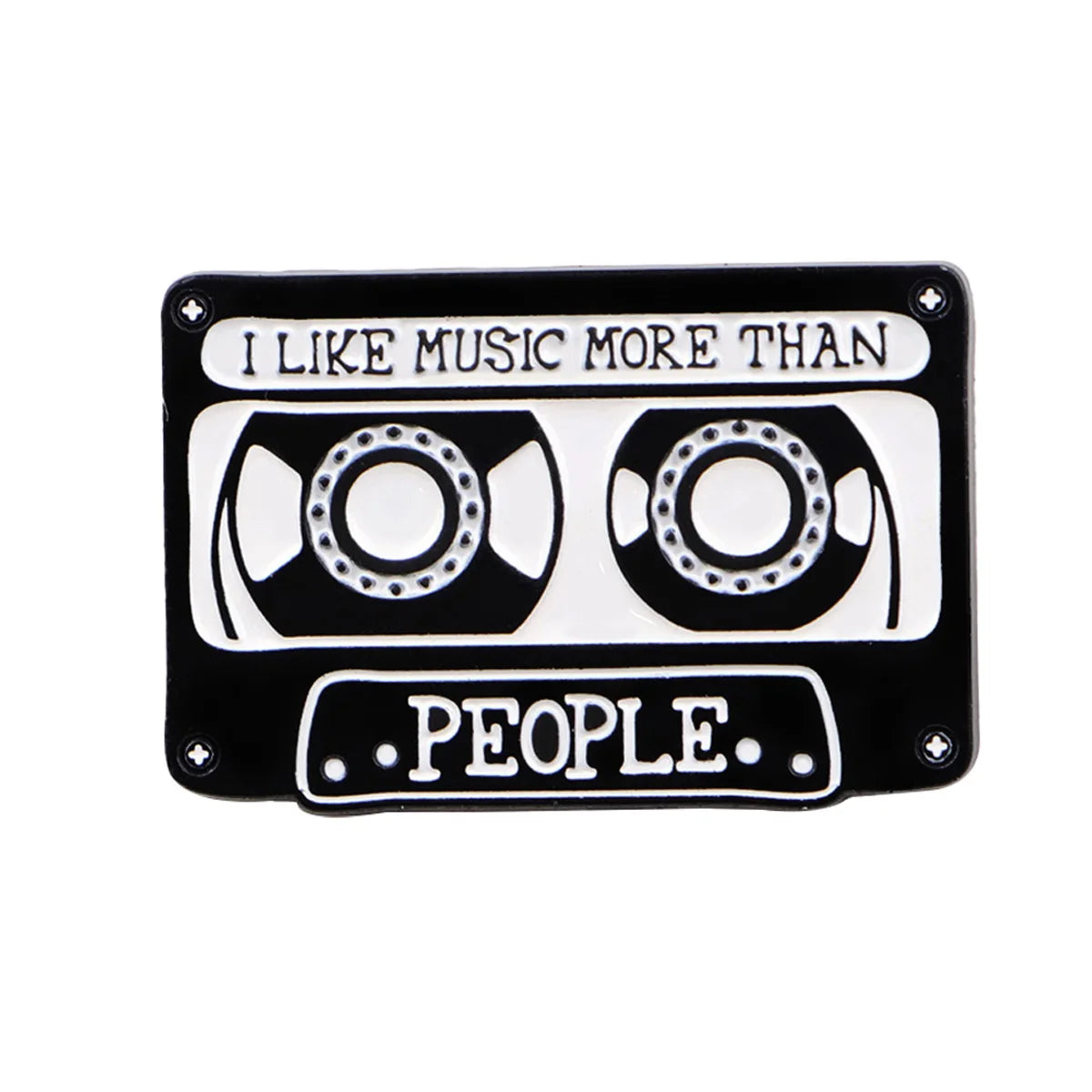 Vintage Cassette Tape Enamel Brooch Pin Retro 80s 90s