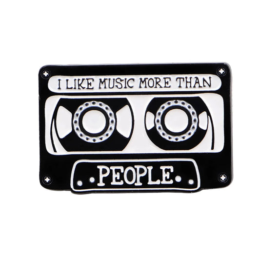 SS69 Vintage Cassette Tape Enamel Brooch Pin Retro 80s 90s Metal Lapel Pin