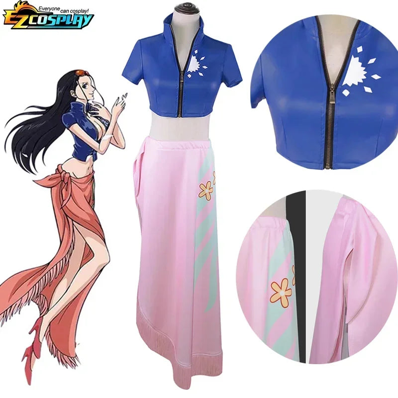 Nico Robin Cosplay Costume Top and Wrap Skirfor Women One Piece Anime Nico Robin Outfit Dress SS69