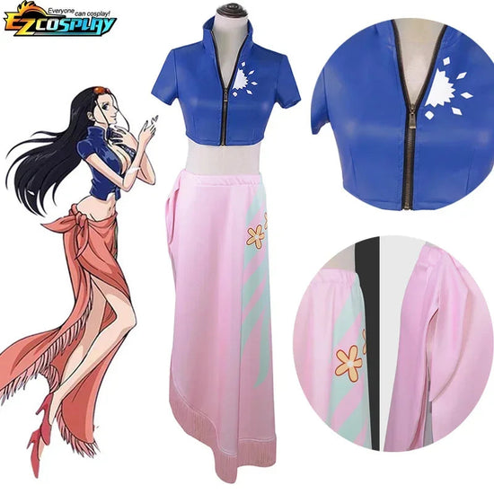 Nico Robin Cosplay Costume Top and Wrap Skirfor Women One Piece Anime Nico Robin Outfit Dress SS69