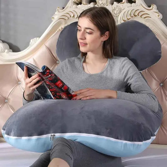 Soft Fleece Pregnant Pillow Gravida U Type Lumbar Pillow Multi Function Side Protect Cushion for Pregnancy Women Dropshipping