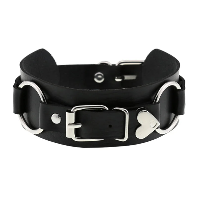 1Pc Harajuku Gothic Spike Rivet Star Necklaces Collares Hip Hop Rock Black Bowknot PU Lace Leather Sexy Y2K Girl Choker Jewelry SS69 9.69 W4701