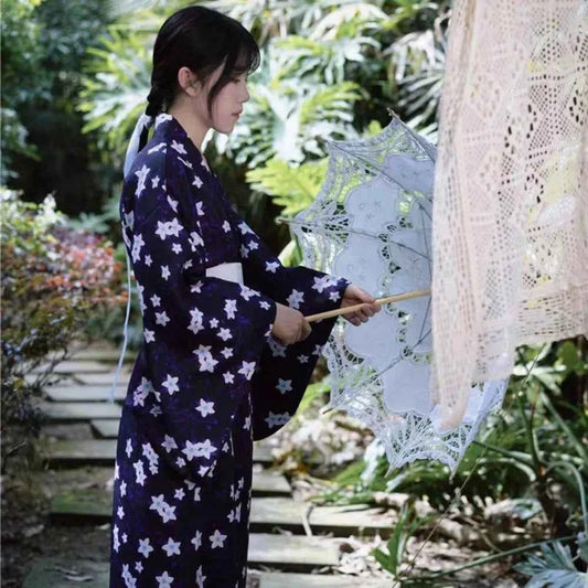 Printed Floral Traditional Japanese Kimono Elegance Asian Sakura Girl Kimono Dress Japanese Style New