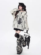 REDDACHiC Faux Fur Leg Warmers with Belt - Vintage Y2k Gyaru