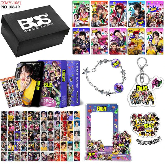 Kpop Idol BABYMONSTER BINI GIDLE ZB1 Gift Box Set Lomo Card Photocards Card Holder Keychains Acrylic Stand Bracelet Fans Gifts