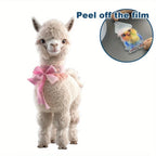 1 Cute Alpaca Acrylic Keychain 2D Graphic Design with Pink Bow Perfect for Car Rearview Mirror Home Decor PendantCarDecorations SS69
