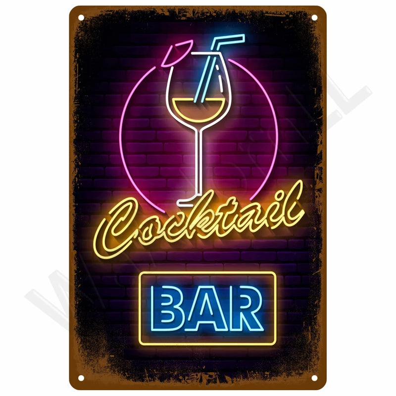 Vintage Metal Tin Sign 20x30cm Retro Wall Art for Home Bar