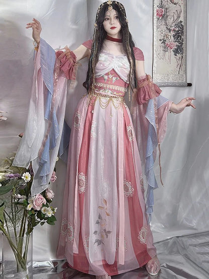 Ancient Chinese Hanfu Dress Women Halloween Princess Loulan Dunhuang Feitian Cosplay Costume Dance Dress Party Outfit Hanfu Sets SS69