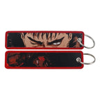 Sword Wind Legend Anime JOJO Wonderful Adventure Weaving Mark Keychain Sword Wind Legend Decorative Chain Fabric Key Pendant