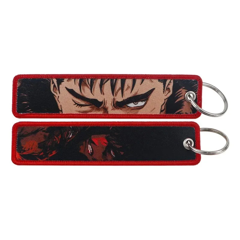 Sword Wind Legend Anime JOJO Wonderful Adventure Weaving Mark Keychain Sword Wind Legend Decorative Chain Fabric Key Pendant