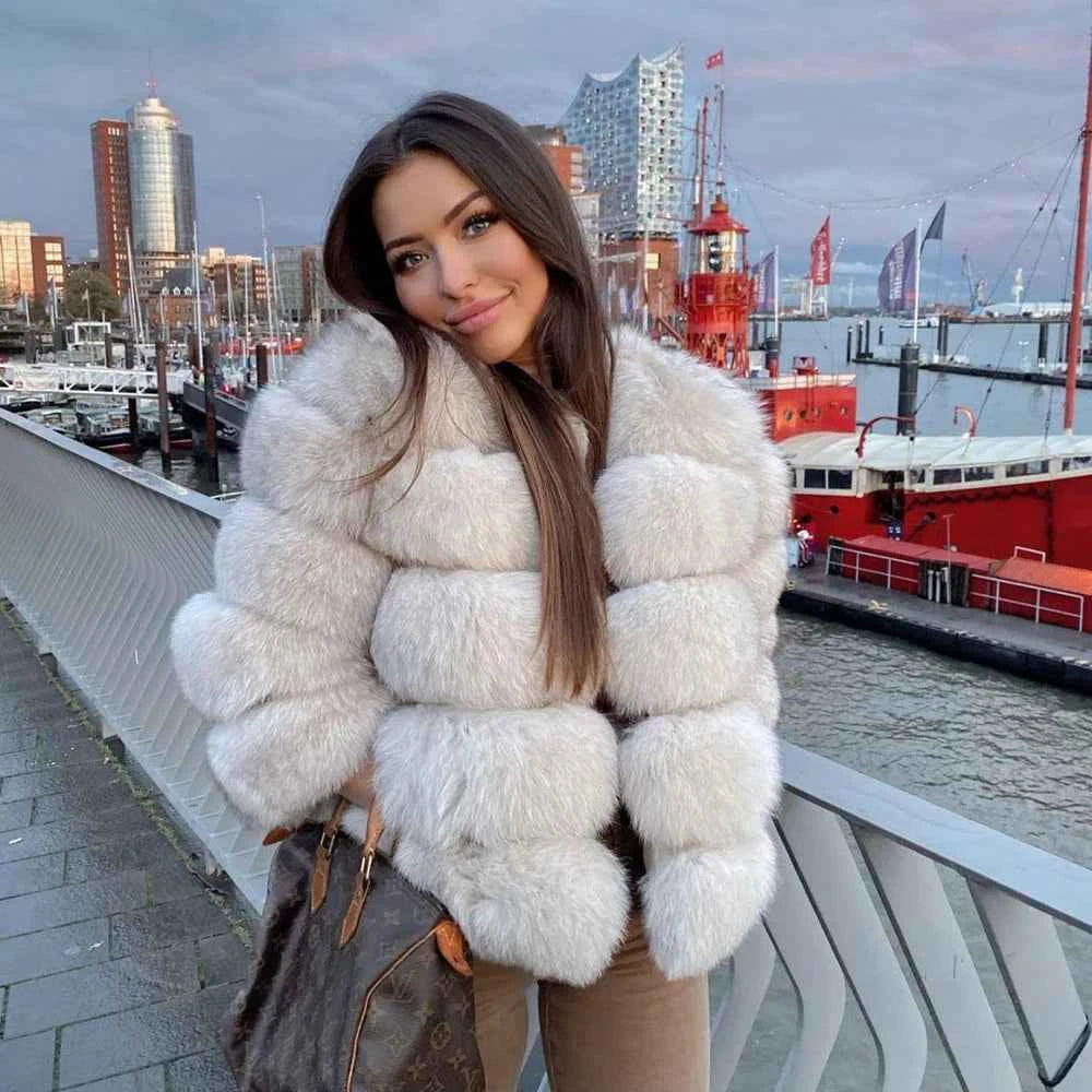 Winter Women's Cold Coat Top Fox Jackets For Women clothing Natural Real fox Fur Jacket Coats For Women Fur Jacket In Promotion