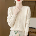 Addonee Women's 100% Merino Wool O-Neck Pullover Sweater