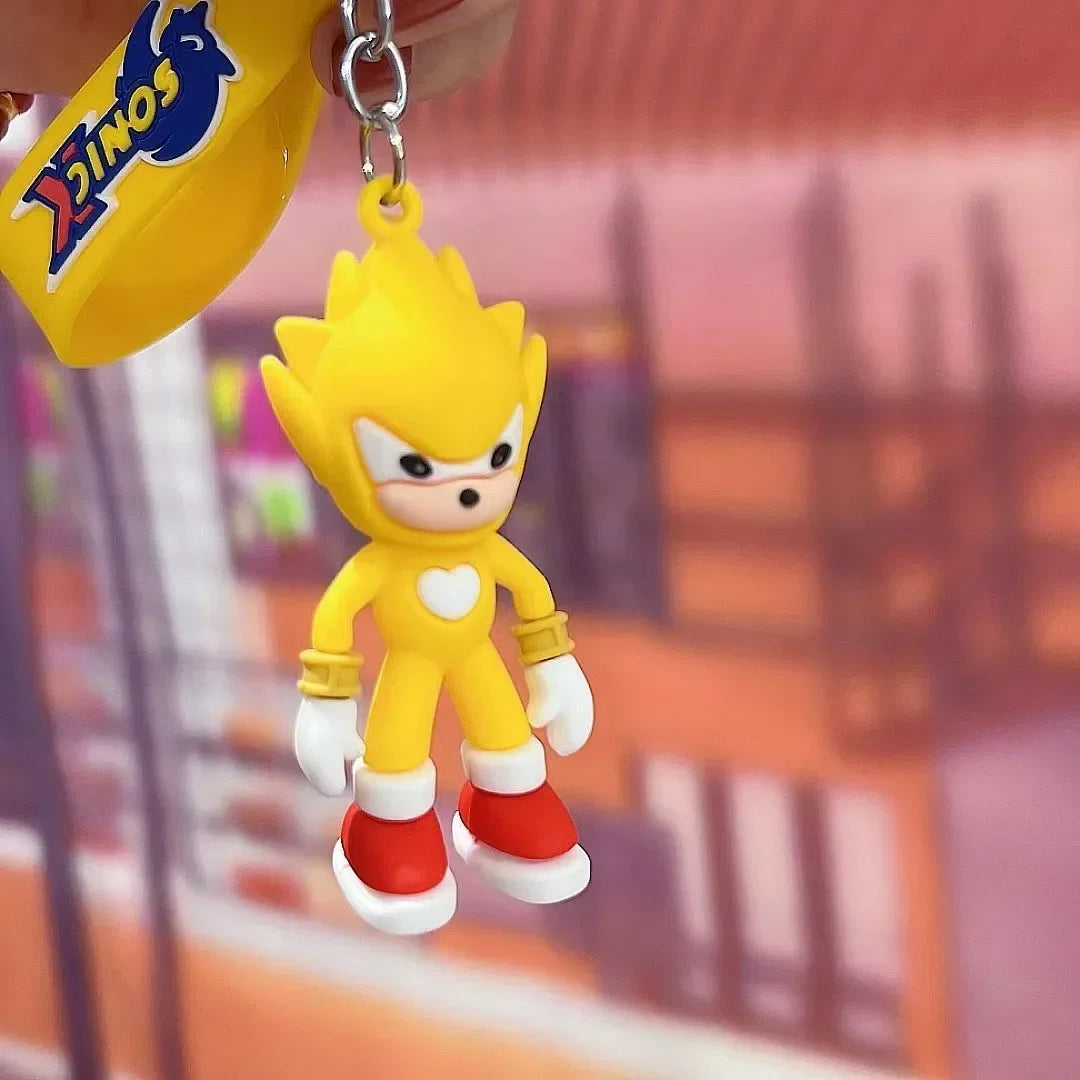 Sonic The Hedgehog Keychain Cartoon Anime Backpack Pendant Car Keyring Kawaii Key Chain Decor Accessories Toy Kids Birthday Gift SS69