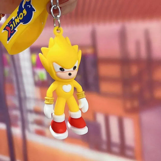 Sonic The Hedgehog Keychain Cartoon Anime Backpack Pendant Car Keyring Kawaii Key Chain Decor Accessories Toy Kids Birthday Gift SS69