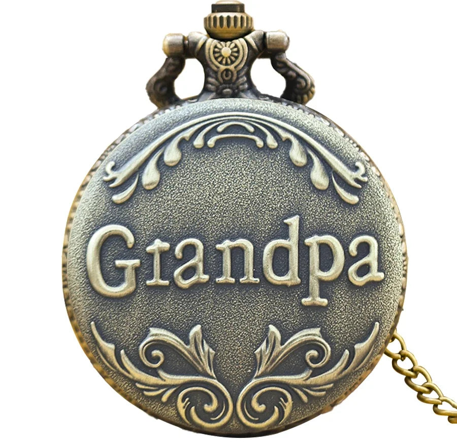 Vintage Quartz Pocket Watches With Chain Retro The Greatest Pocket Watch Necklace For Grandpa Dad Gifts reloj de bolsillo SS69 12.69 bronze