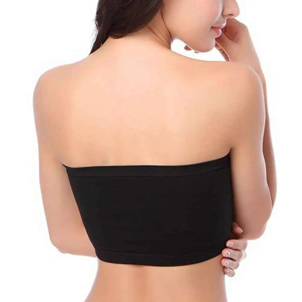 DOIAESKVE Large Size plus Wireless Tube Top Strapless Bra Women's Seamless Bandeau Bra Comfortable Underwear for Big Size Women