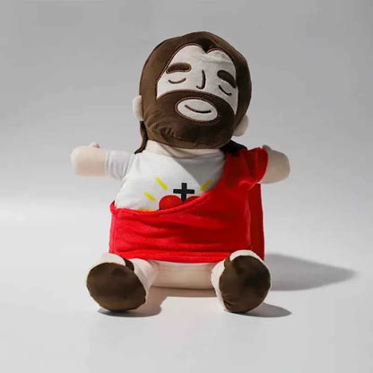 38CM Breath Jesus Soothes Plush Toy   for Kids Soft Soothing Jesus Plushies Comforting Jesus Heart Toy Easter Christmas Gifts