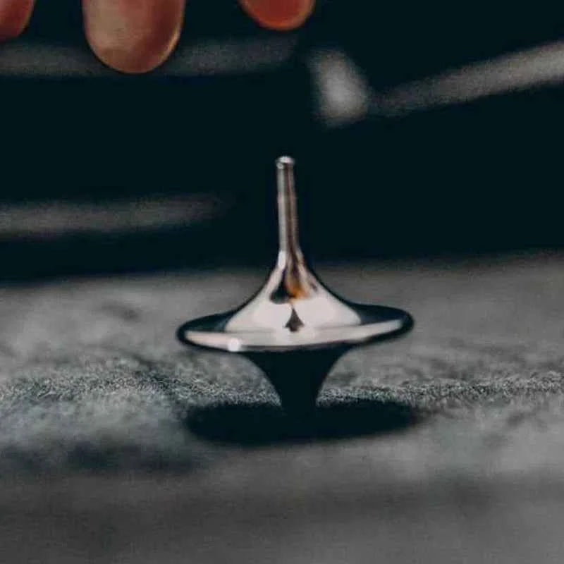 Hot Movie Totem Metal Gyro Silvery Hand Spinning Top Fingertips Small Cyclone Gyroscope Anti Stress Fidget Toys for Adult Gifts