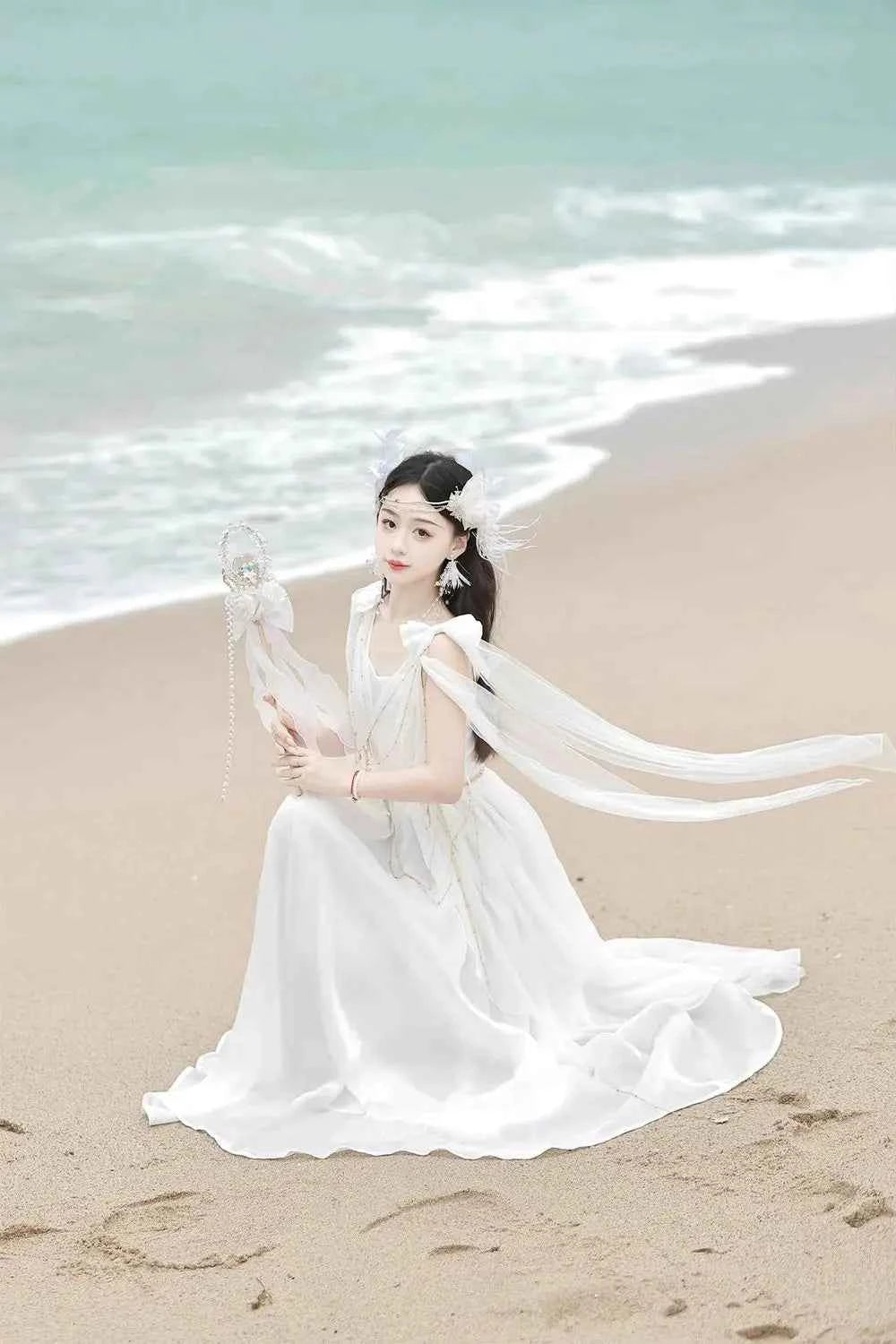 NONSAR God Greek Sweet Vintage Fairy Dress Women Summer Court Style Han Elements Chiffon Elegant floating Strap Long Dresses
