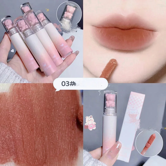 Cute Lip Glaze Girl Chestnut Pink Lip Mud Korean Makeup Girl Lip Gloss Makeup Cosmetics Velvet Waterpoor Lipstick - SS69