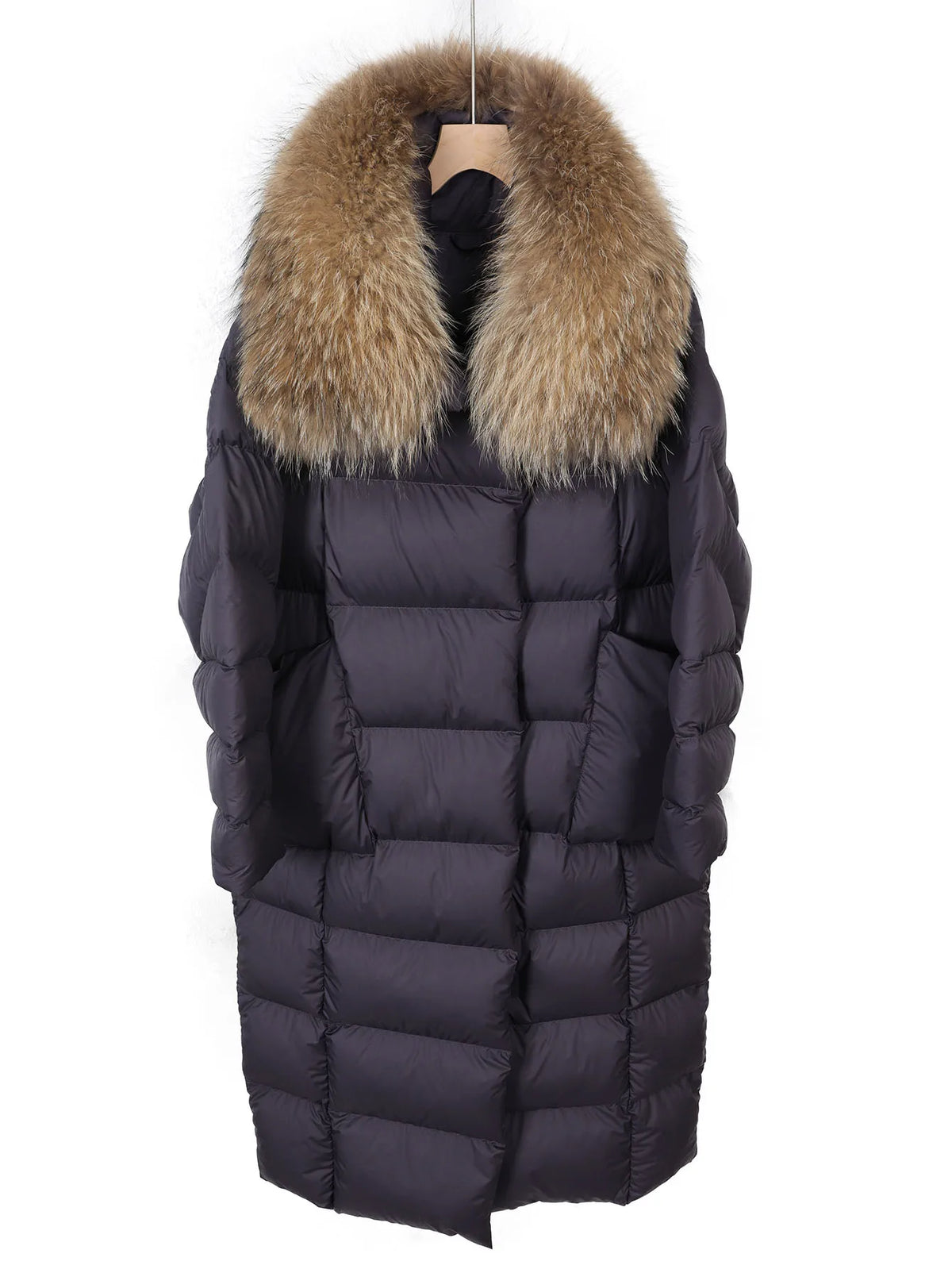 Maomaokong Super Thick 400g Filling White Duck Down Female Winter Women's Over-the-Knee Puffer Coat Luxury Down Jacket Warm