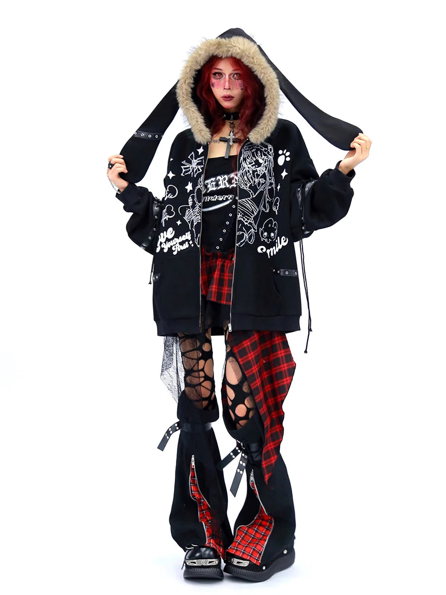 REDDACHiC Black Denim Leg Warmers with Two-Way Zipper