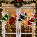 Christmas Doll Decoration Santa Claus Doll Electric Climbing Santa Claus On Beads Chain Moving Figure Hanging Xmas Ornament Gift